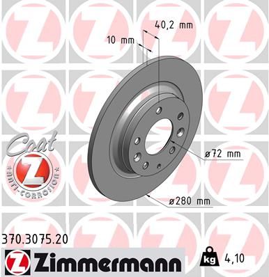ZIMMERMANN 370.3075.20 Brake disc
