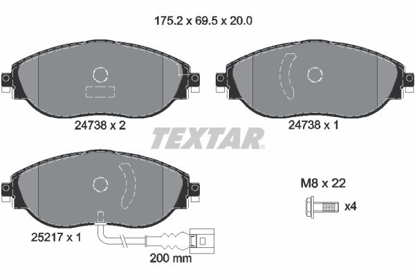 TEXTAR 2473801 Brake pad set, disc brake