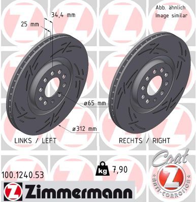 ZIMMERMANN 100.1240.53 Brake disc