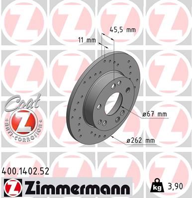 ZIMMERMANN 400.1402.52 Brake disc