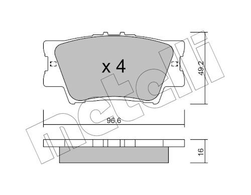 METELLI 22-0749-0 Brake pad set, disc brake