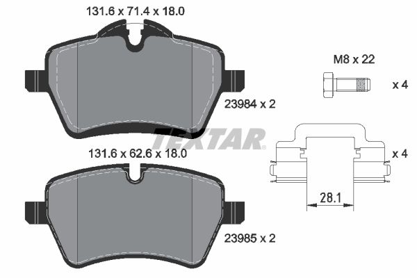 TEXTAR 2398404 Brake pad set, disc brake