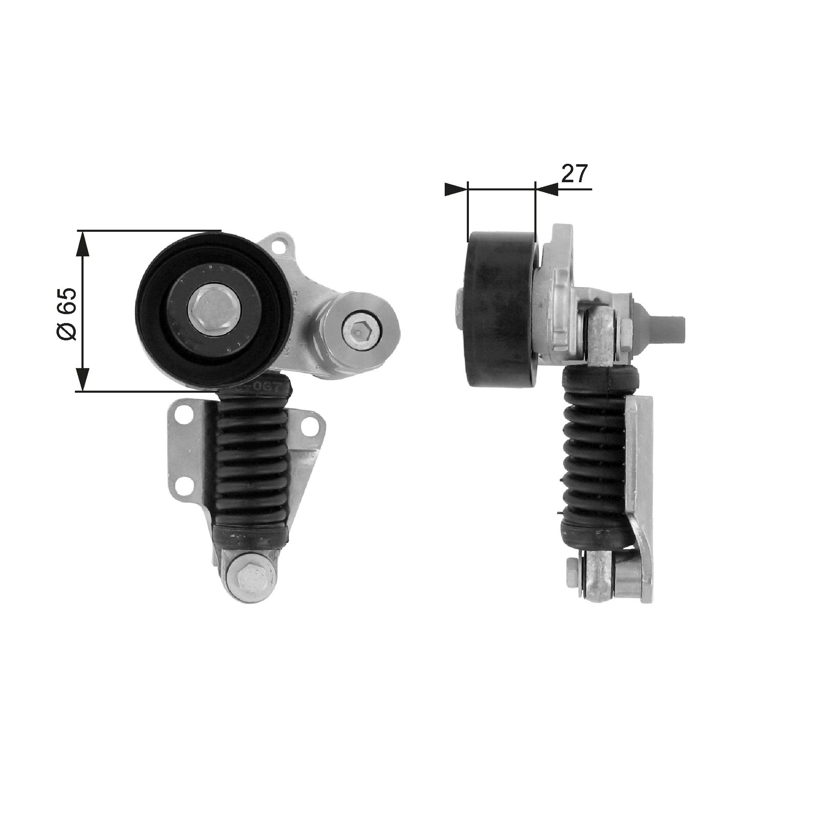 GATES T38399 Belt tensioner, v-ribbed belt