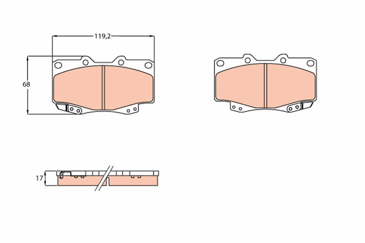 TRW GDB3428 Brake pad set, disc brake
