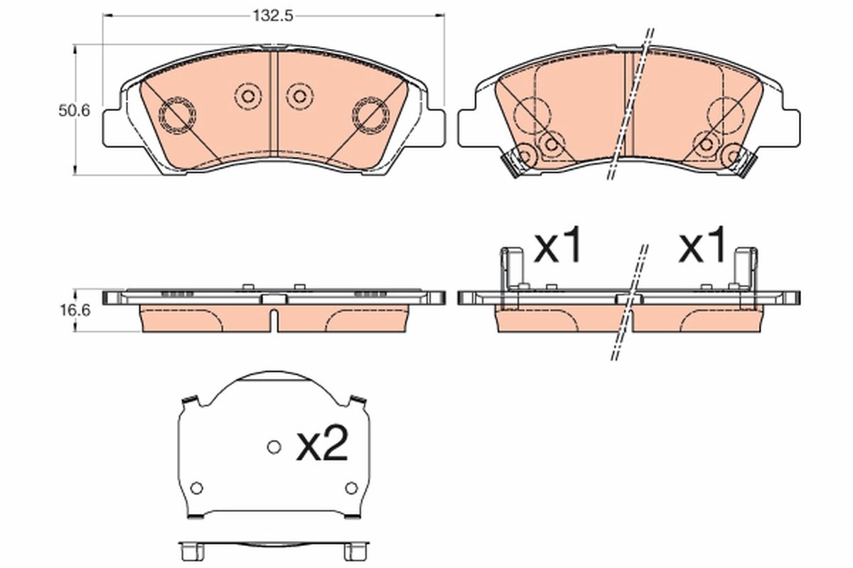 TRW GDB3618 Brake pad set, disc brake