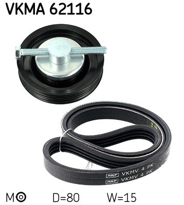 SKF VERTEVO VKMA 62116 V-ribbed belt set