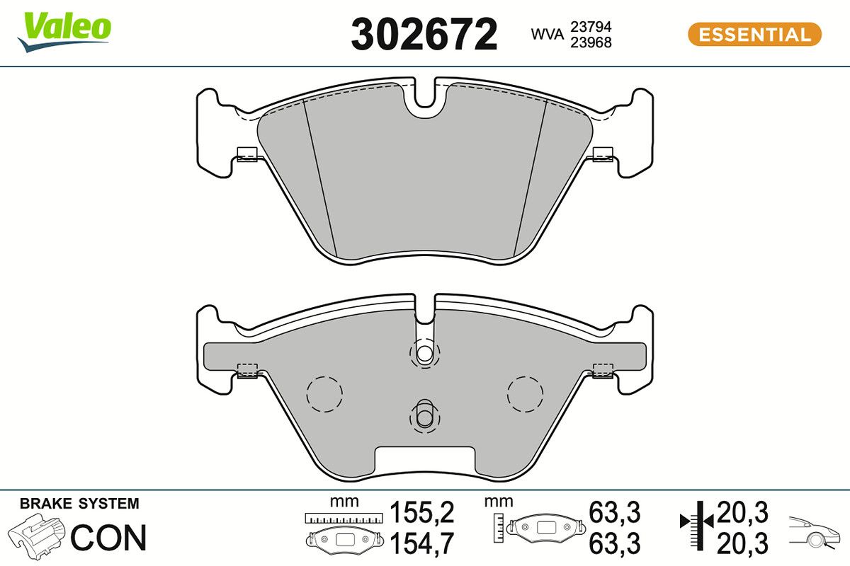 VALEO 302672 Brake pad set, disc brake
