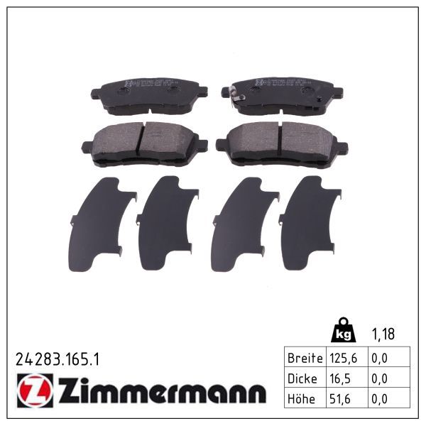ZIMMERMANN 24283.165.1 Brake pad set, disc brake