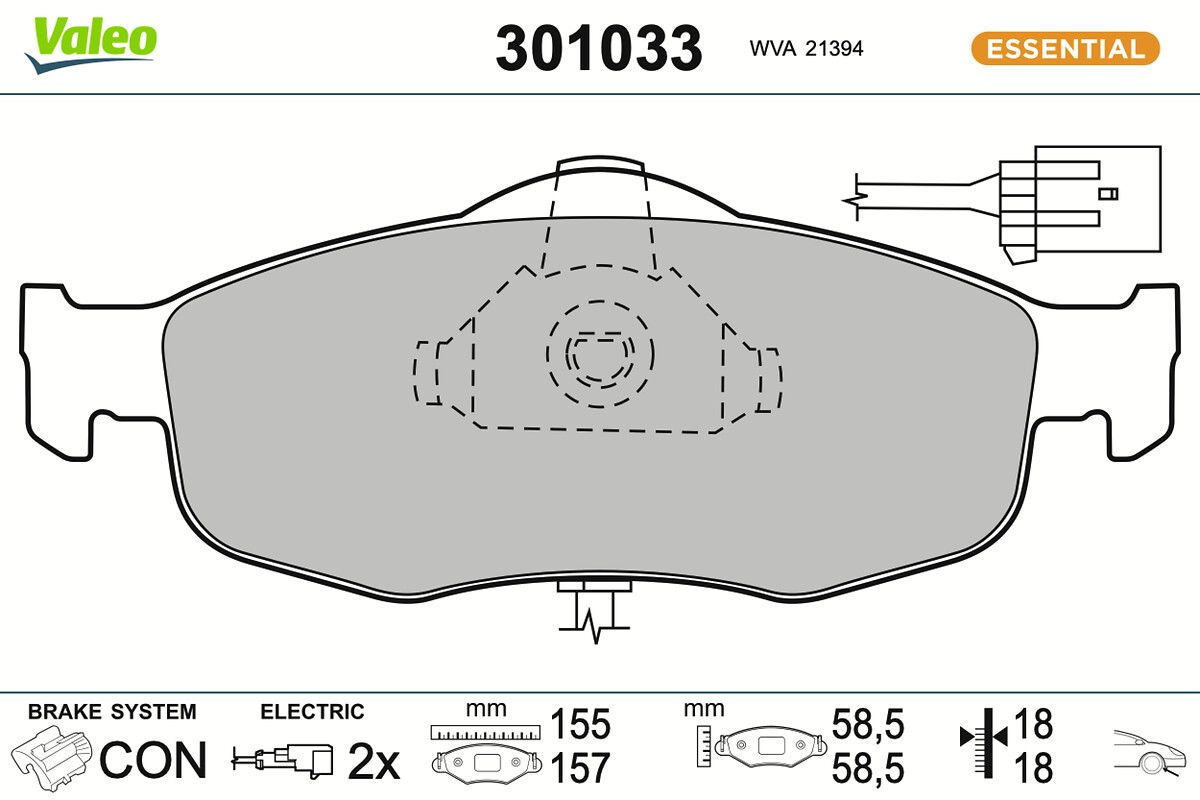 VALEO 301033 Brake pad set, disc brake