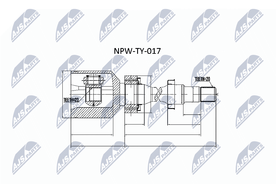 NTY NPW-TY-017 Joint kit, drive shaft