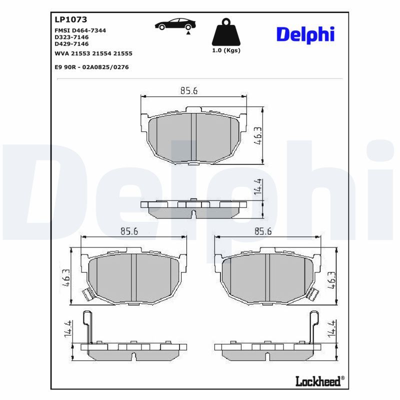 DELPHI LP1073 Brake pad set, disc brake