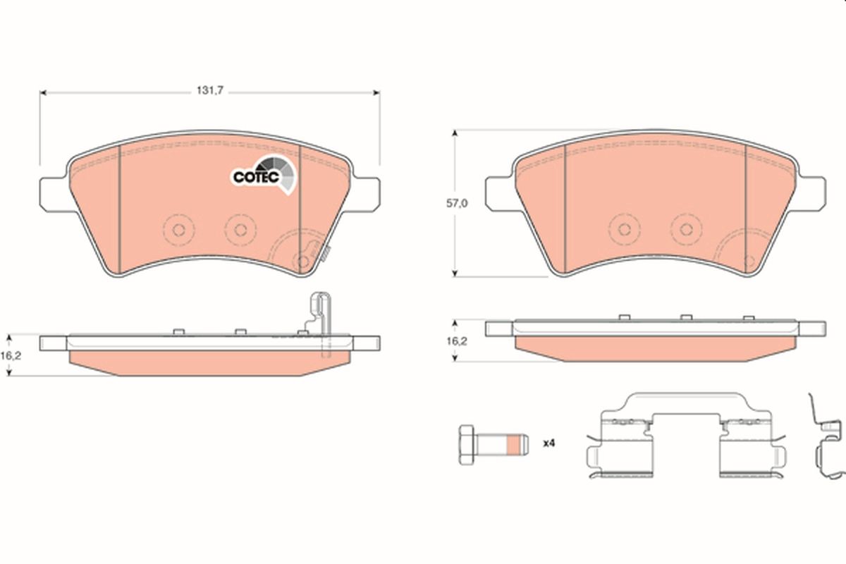 TRW GDB1673 Brake pad set, disc brake