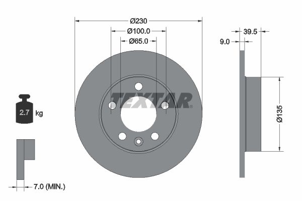 TEXTAR 92082503 Brake disc