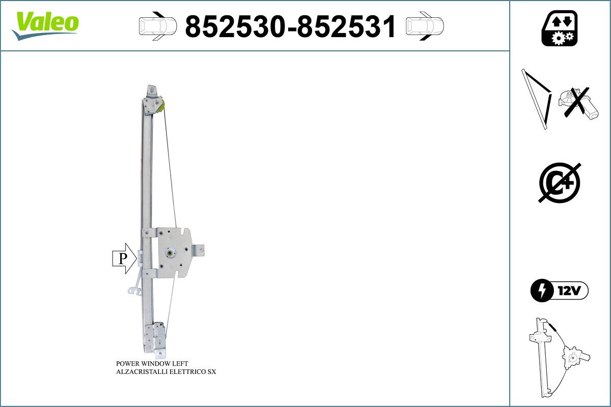 VALEO 852530 Window regulator