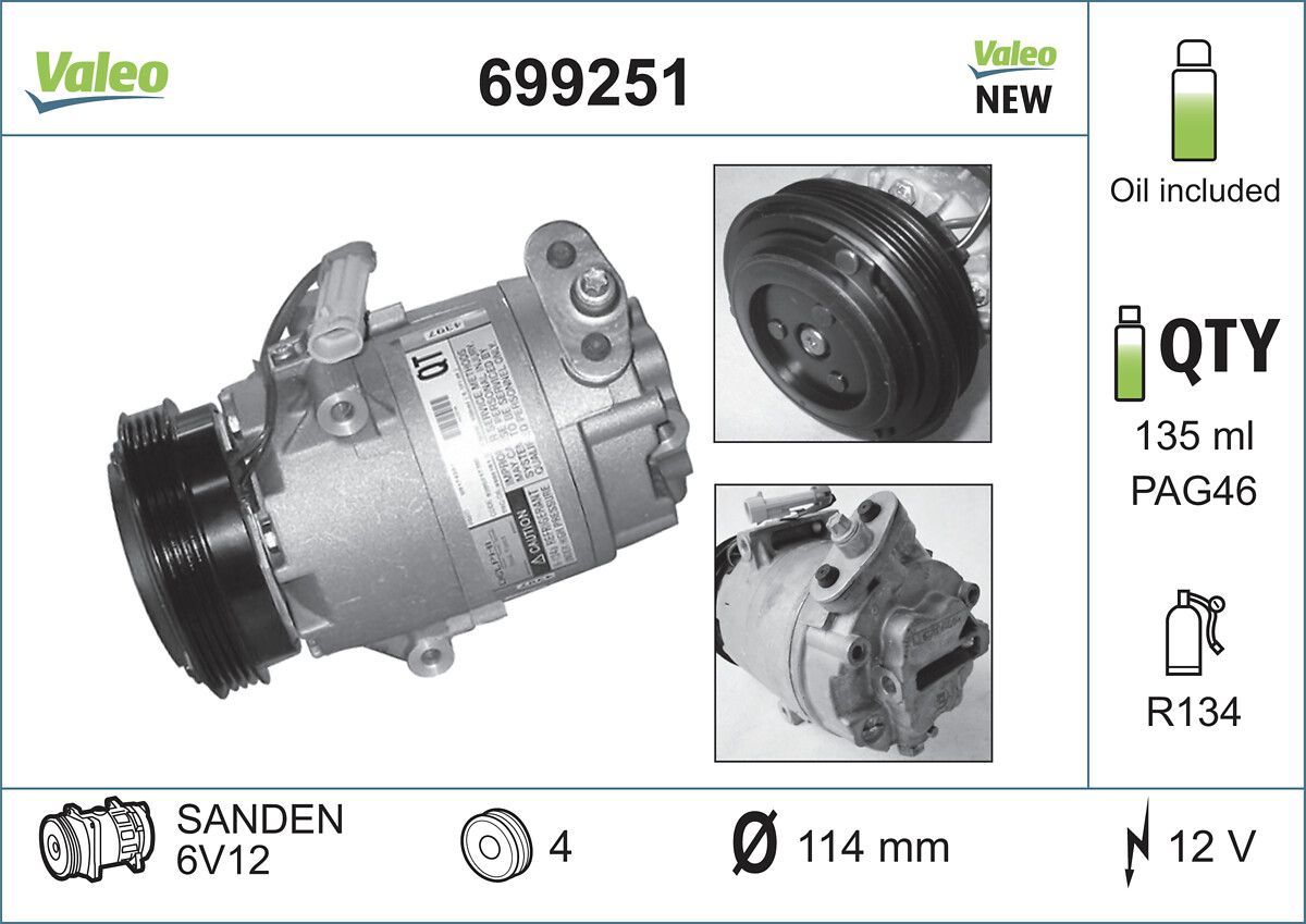 VALEO 699251 Compressor, air conditioning