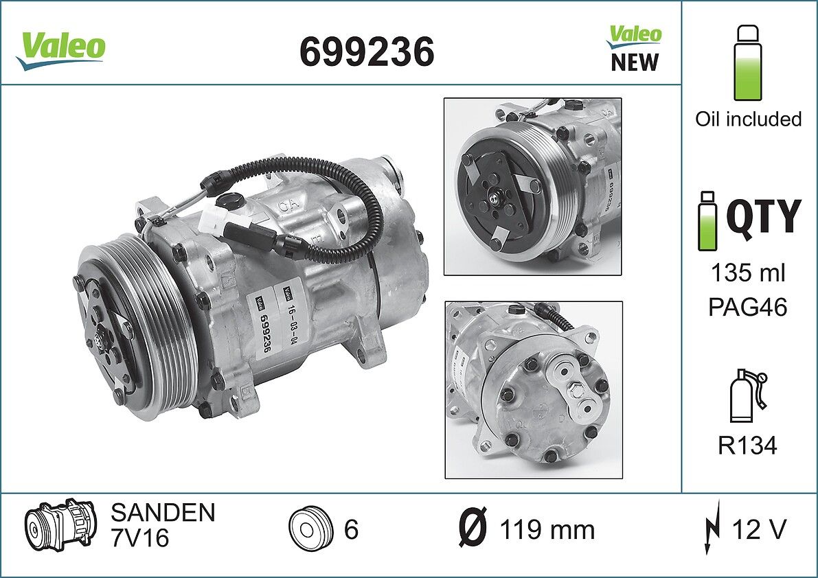 VALEO 699236 Compressor, air conditioning