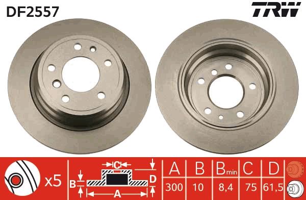 TRW DF2557 Brake disc