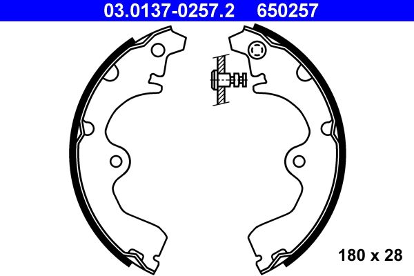 ATE 03.0137-0257.2 Brake shoe set