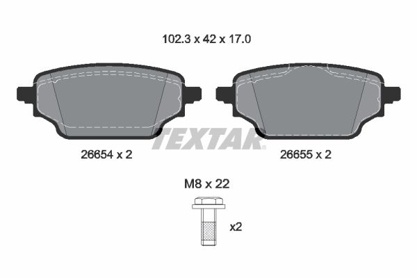 TEXTAR 2665401 Brake pad set, disc brake