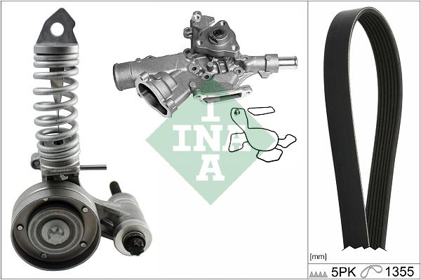 SCHAEFFLER INA 529 0297 30 Water pump + v-ribbed belt kit