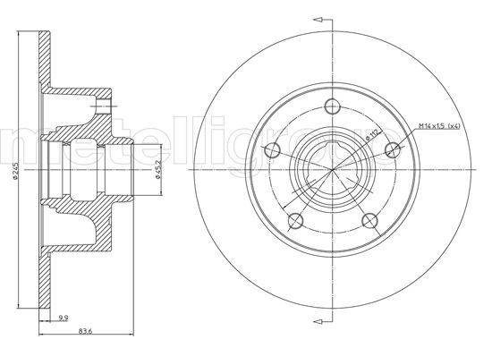 METELLI 23-0394 Brake disc