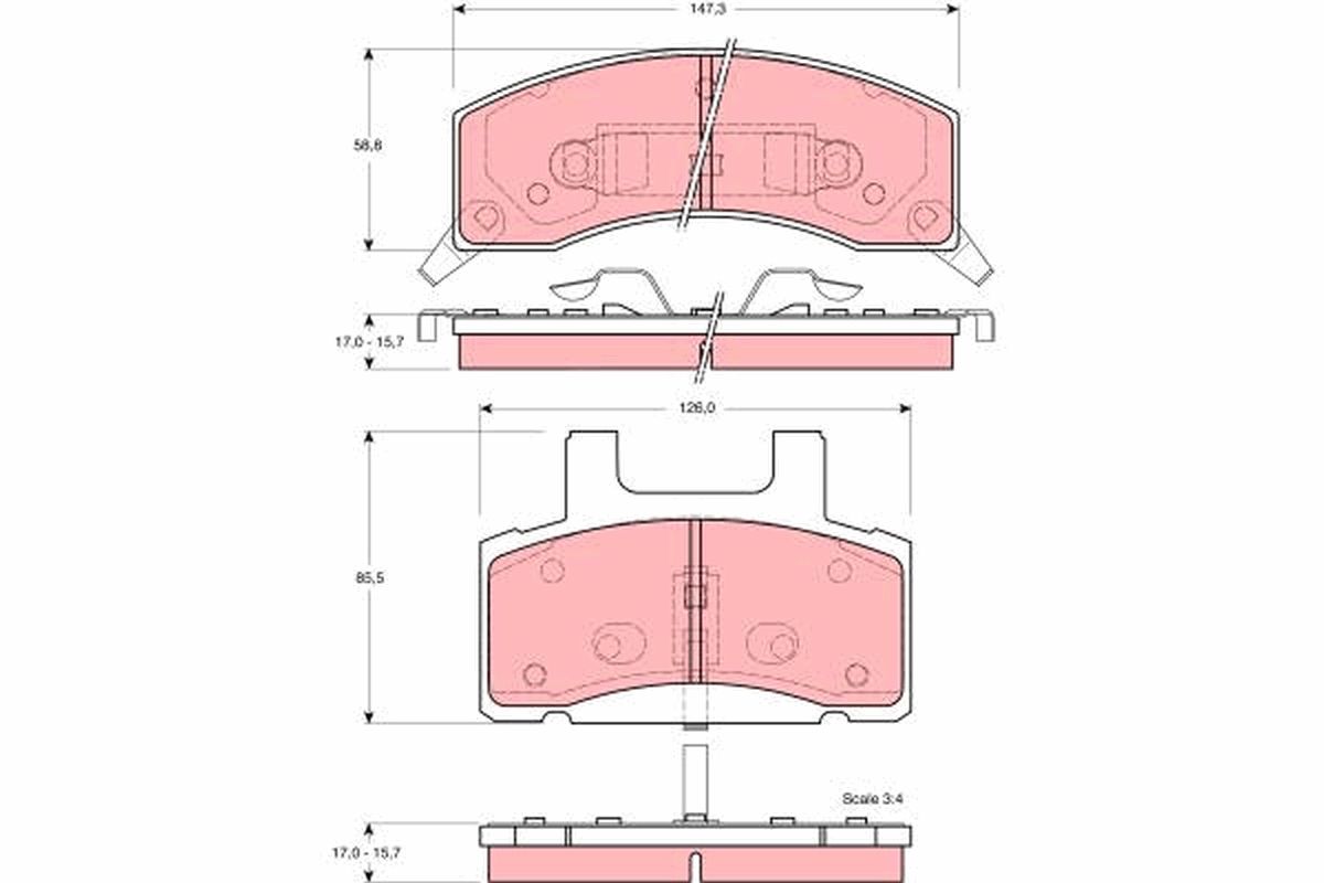 TRW GDB4031 Brake pad set, disc brake