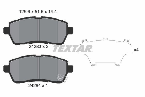 TEXTAR 2428314 Brake pad set, disc brake