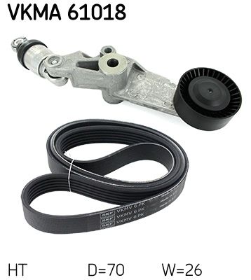 SKF VKMA 61018 V formos rumbuotas diržas, komplektas