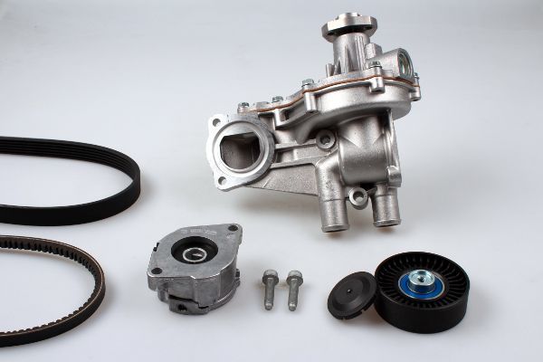 HEPU PK05137 Water pump + v-ribbed belt kit