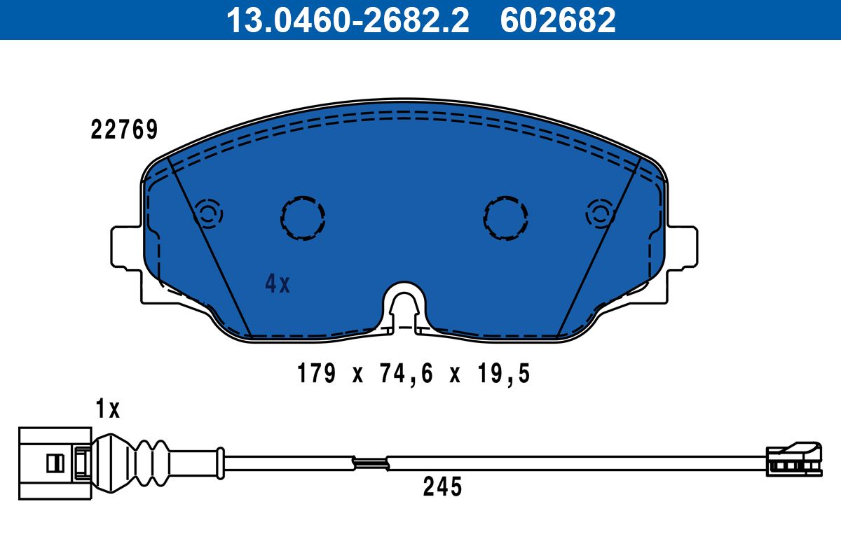 ATE 13.0460-2682.2 Brake pad set, disc brake