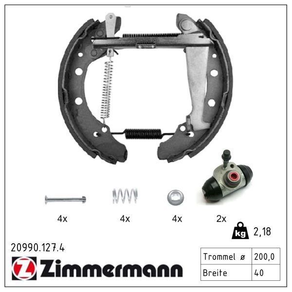 ZIMMERMANN 20990.127.4 Brake shoe set