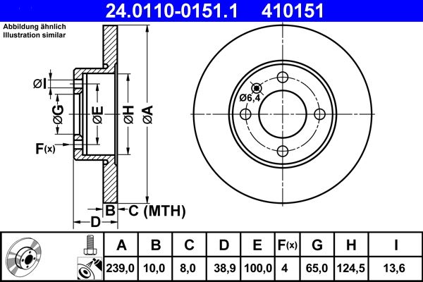 ATE 24.0110-0151.1 Brake disc