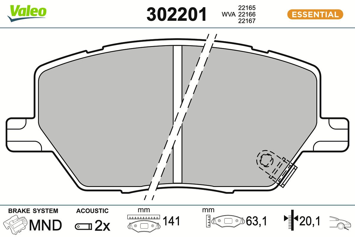 VALEO 302201 Brake pad set, disc brake