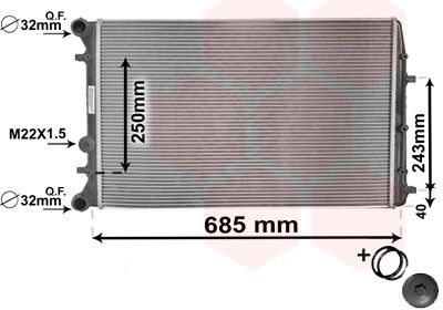 VAN WEZEL 76002008 Radiator, engine cooling