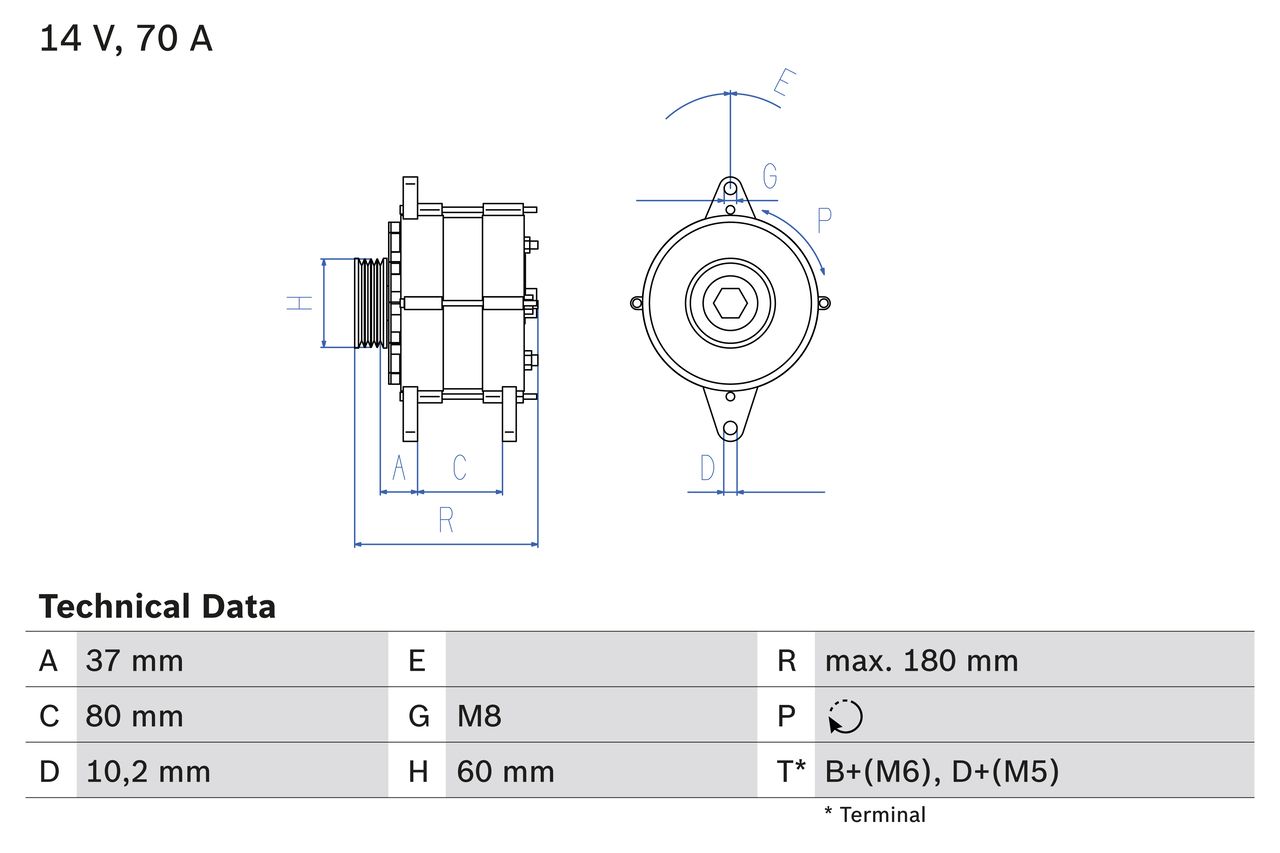 BOSCH 0 986 038 401 Alternator