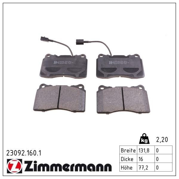 ZIMMERMANN 23092.160.1 Brake pad set, disc brake