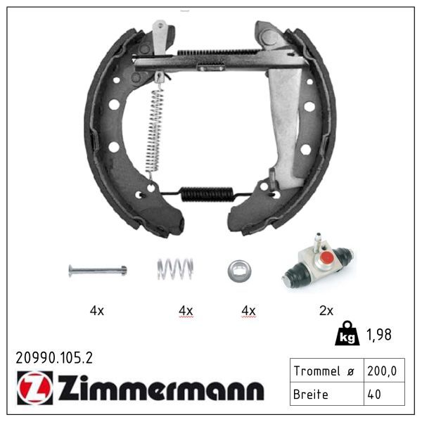 ZIMMERMANN 20990.105.2 Brake shoe set