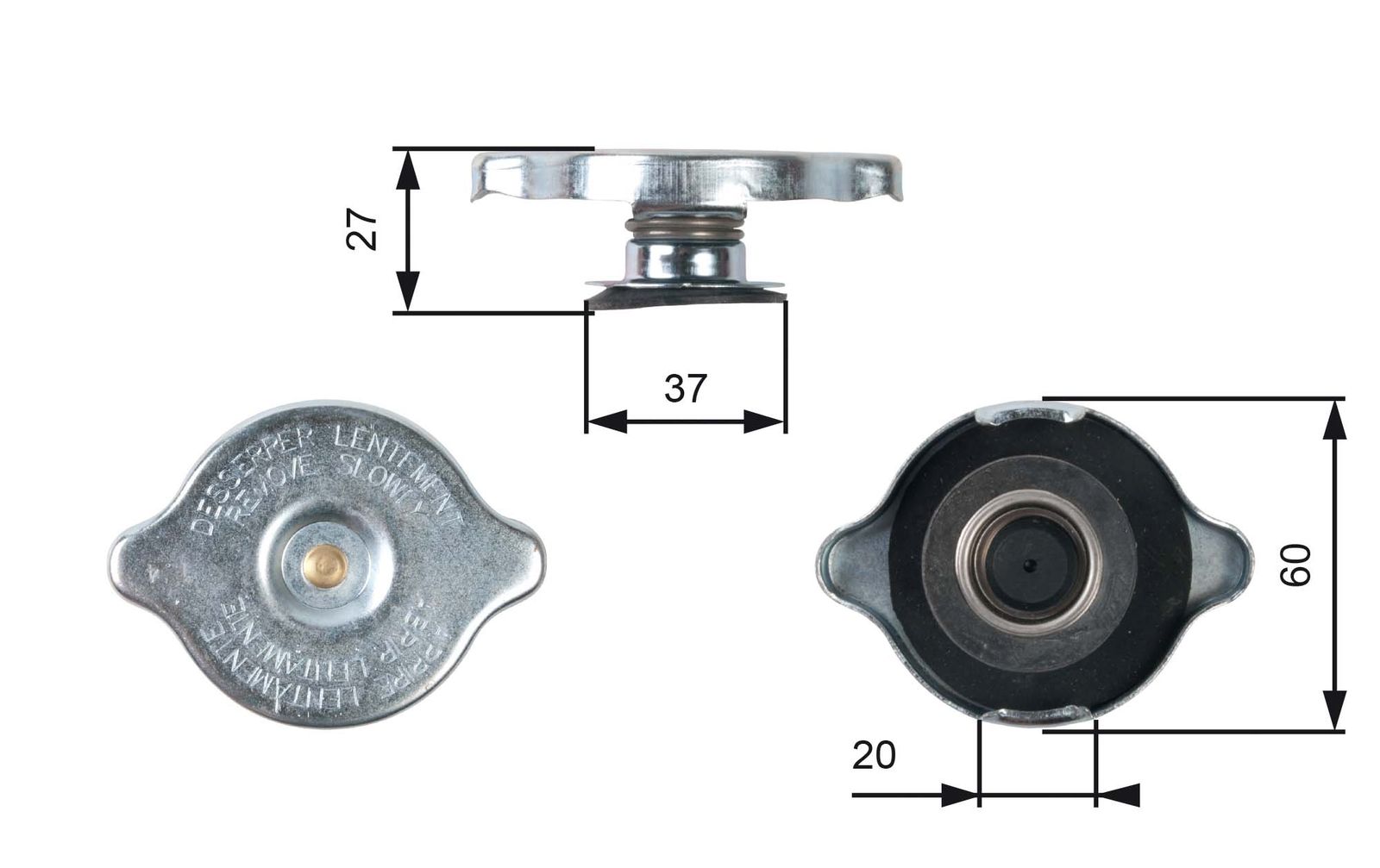 GATES RC217 Cap, coolant tank
