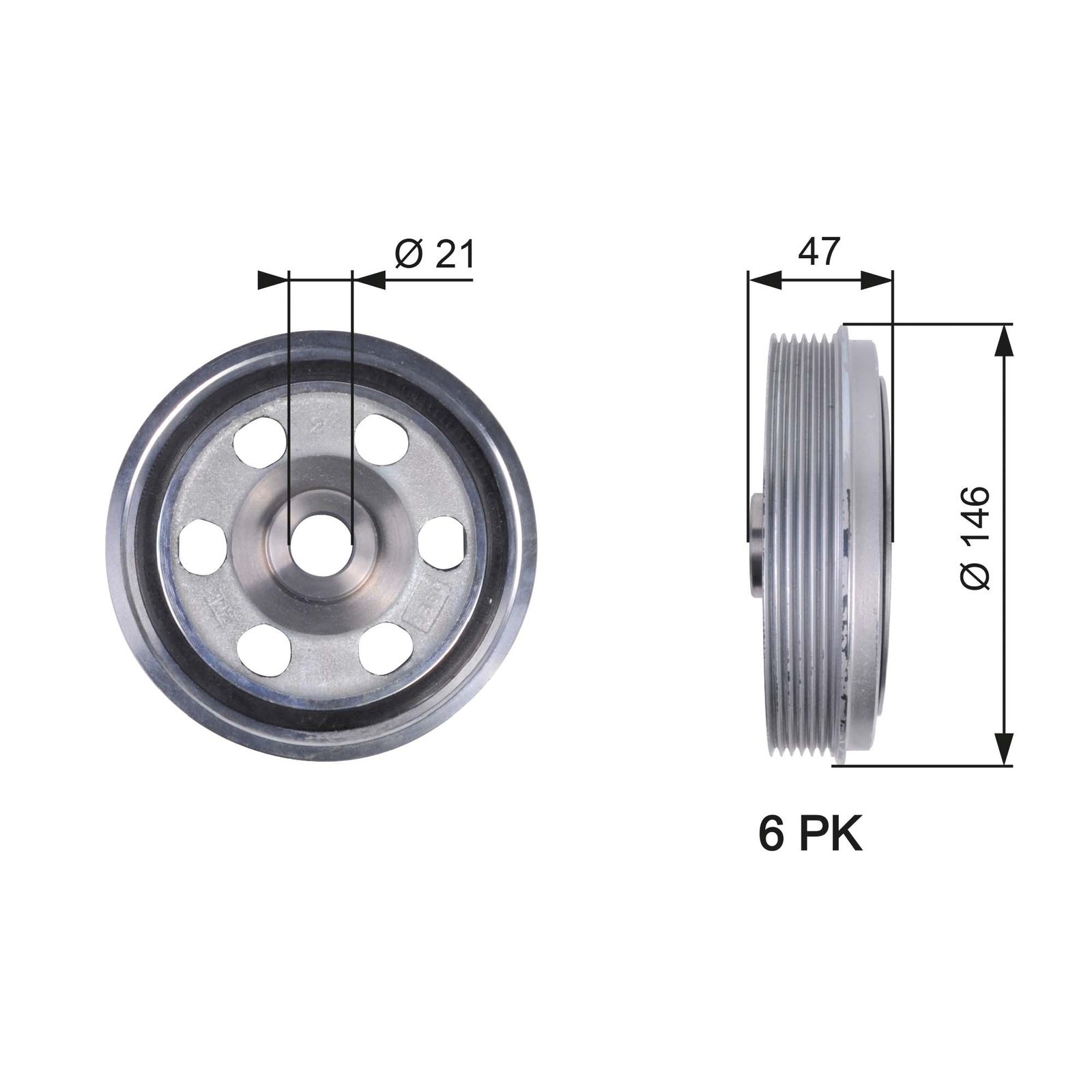 GATES TVD1082 Belt pulley, crankshaft