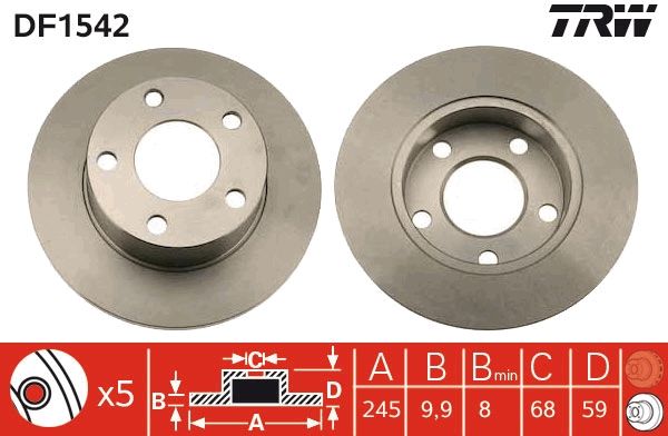 TRW DF1542 Brake disc