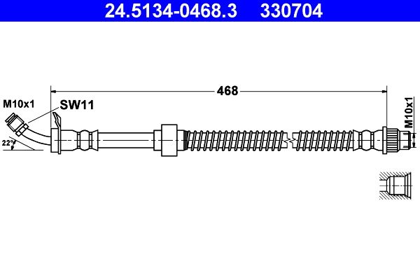 ATE 24.5134-0468.3 Brake hose