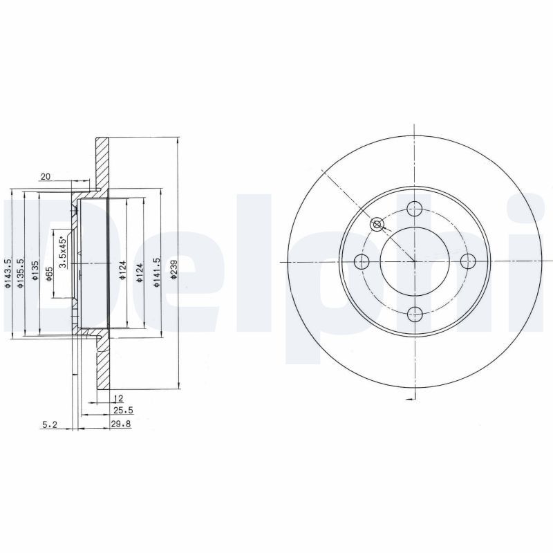DELPHI BG2116 Brake disc