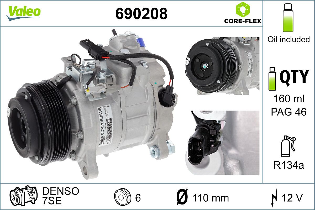 VALEO 690208 Compressor, air conditioning