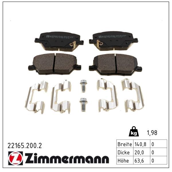 ZIMMERMANN 22165.200.2 Brake pad set, disc brake