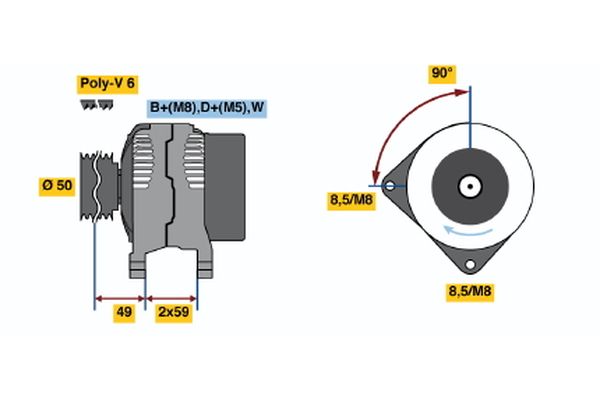 BOSCH 0 986 039 540 Alternator