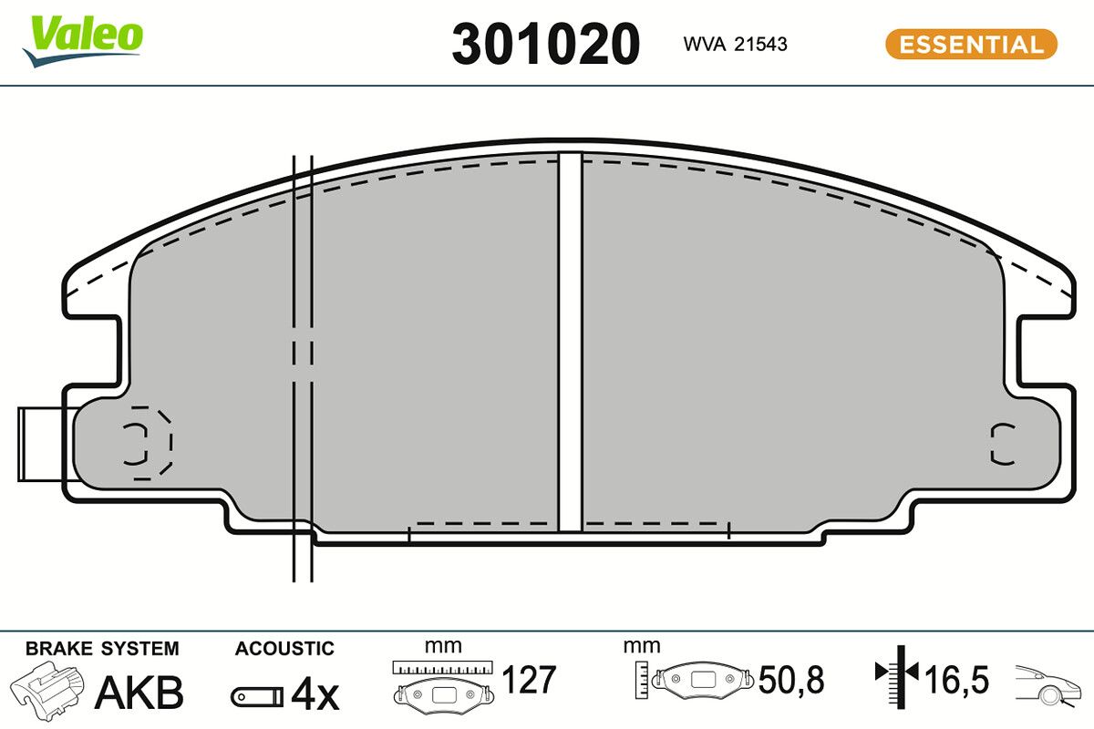 VALEO 301020 Brake pad set, disc brake