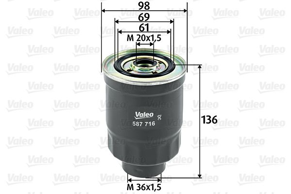 VALEO 587716 Fuel filter