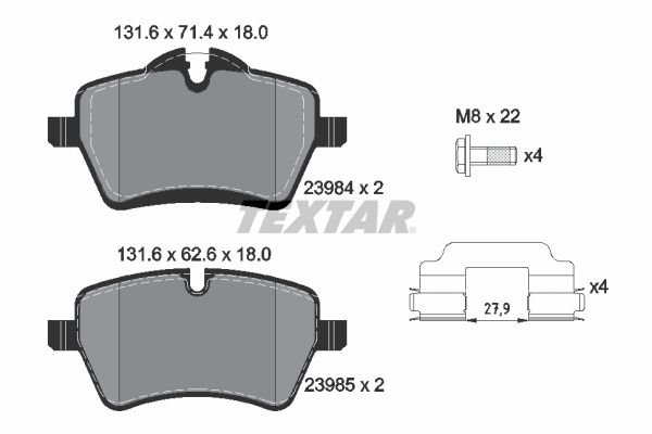 TEXTAR 2398401 Brake pad set, disc brake