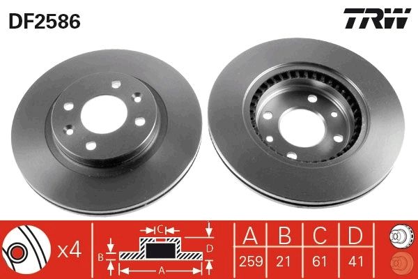 TRW DF2586 Brake disc