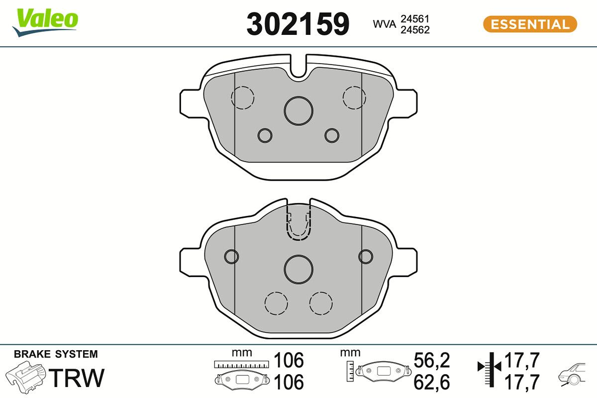 VALEO 302159 Brake pad set, disc brake